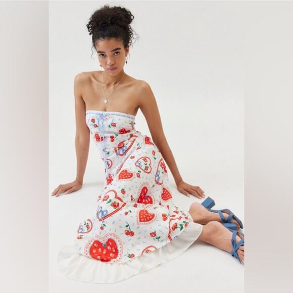 For Love & Lemons Dresses & Skirts - For Love & Lemons Daisy Mae Strapless Midi Dress Medium